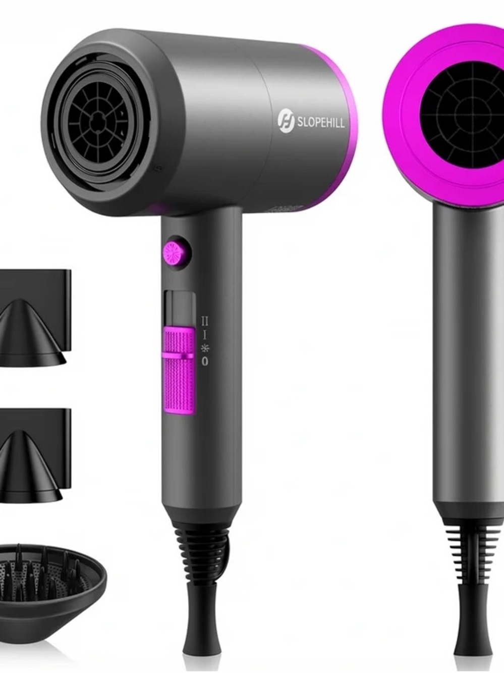 SLOPEHILL Professional Compact Hair Dryer for Women — Pink & Gray 1800 Watts NEW